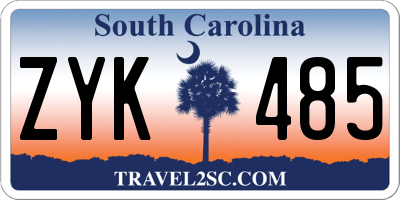 SC license plate ZYK485