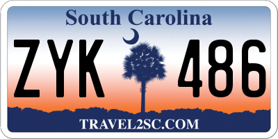 SC license plate ZYK486