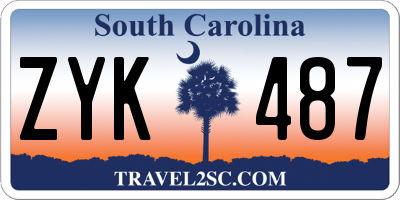 SC license plate ZYK487