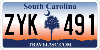 SC license plate ZYK491