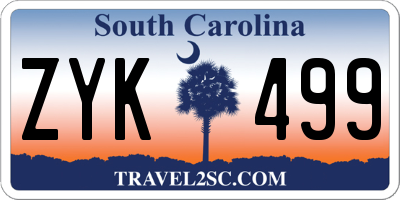 SC license plate ZYK499