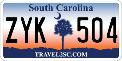 SC license plate ZYK504