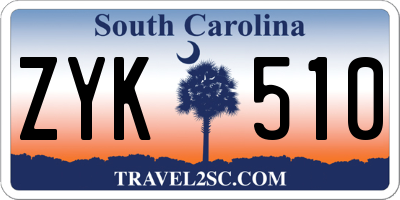 SC license plate ZYK510