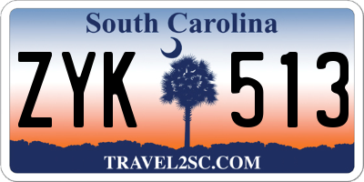 SC license plate ZYK513