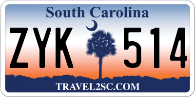 SC license plate ZYK514