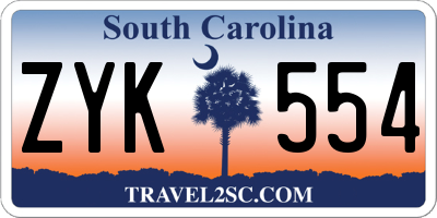 SC license plate ZYK554