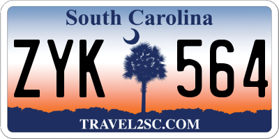 SC license plate ZYK564