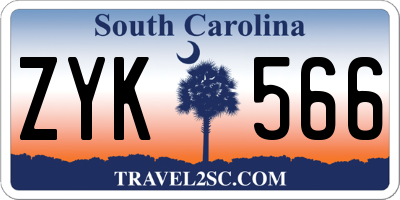 SC license plate ZYK566