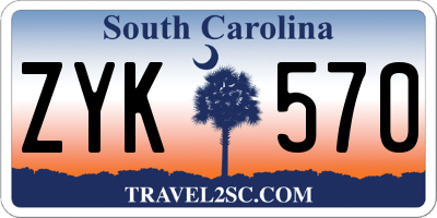 SC license plate ZYK570