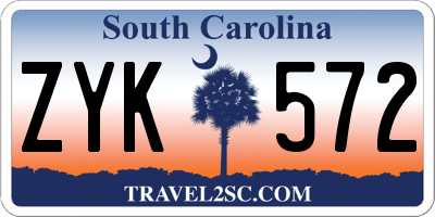 SC license plate ZYK572