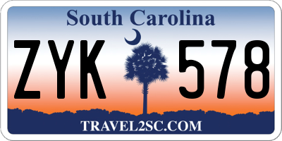 SC license plate ZYK578