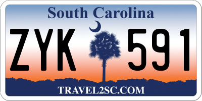 SC license plate ZYK591