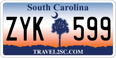 SC license plate ZYK599