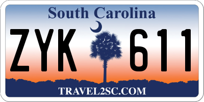 SC license plate ZYK611