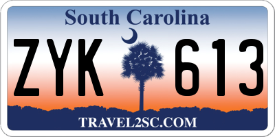 SC license plate ZYK613