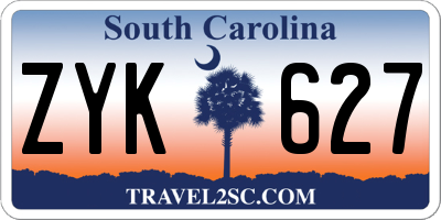 SC license plate ZYK627