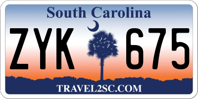 SC license plate ZYK675