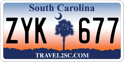 SC license plate ZYK677