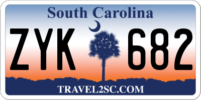 SC license plate ZYK682