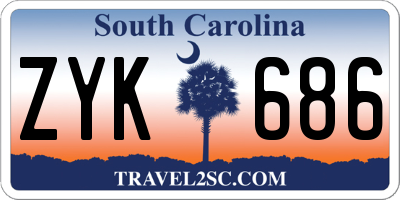 SC license plate ZYK686