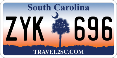 SC license plate ZYK696