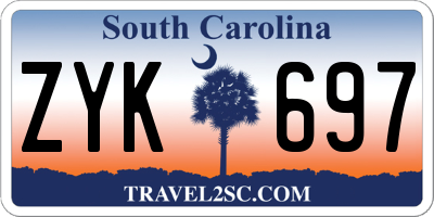 SC license plate ZYK697