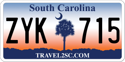 SC license plate ZYK715