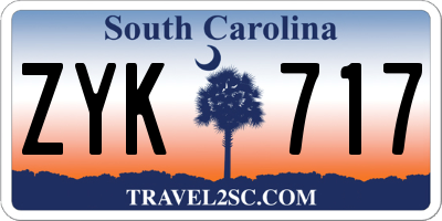 SC license plate ZYK717