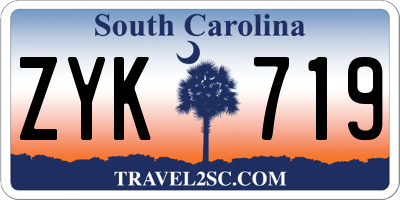 SC license plate ZYK719
