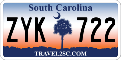 SC license plate ZYK722