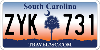 SC license plate ZYK731