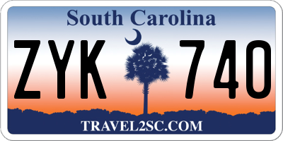 SC license plate ZYK740