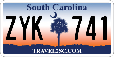 SC license plate ZYK741