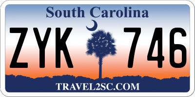 SC license plate ZYK746