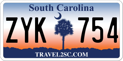 SC license plate ZYK754