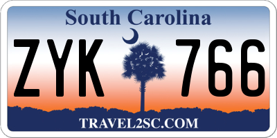 SC license plate ZYK766