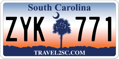 SC license plate ZYK771