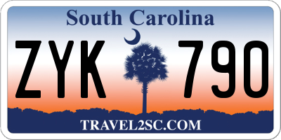 SC license plate ZYK790