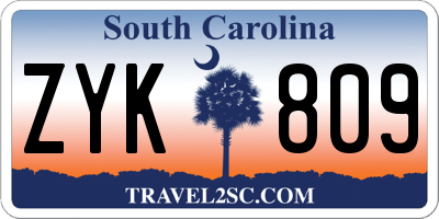 SC license plate ZYK809