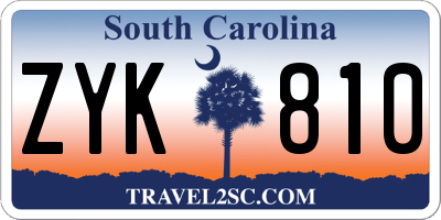 SC license plate ZYK810