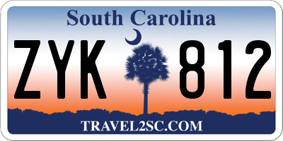 SC license plate ZYK812