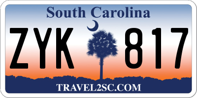 SC license plate ZYK817
