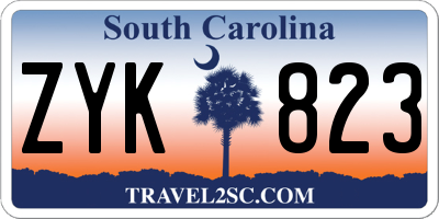 SC license plate ZYK823