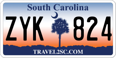 SC license plate ZYK824