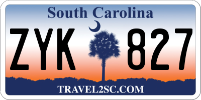 SC license plate ZYK827