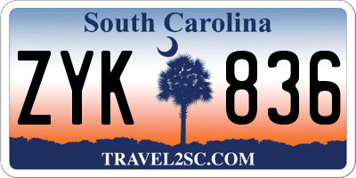 SC license plate ZYK836