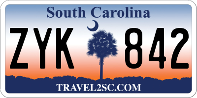 SC license plate ZYK842