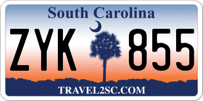 SC license plate ZYK855