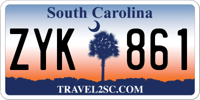 SC license plate ZYK861