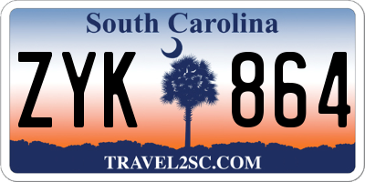 SC license plate ZYK864